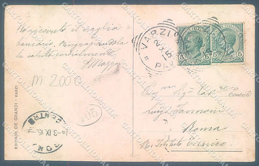 Pavia Varzi Pietra Gavina Castello STRAPPINO cartolina JK6056 – retro