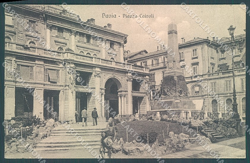 Pavia Città Piazza Monumento Cairoli PIEGA cartolina JK6063 – fronte