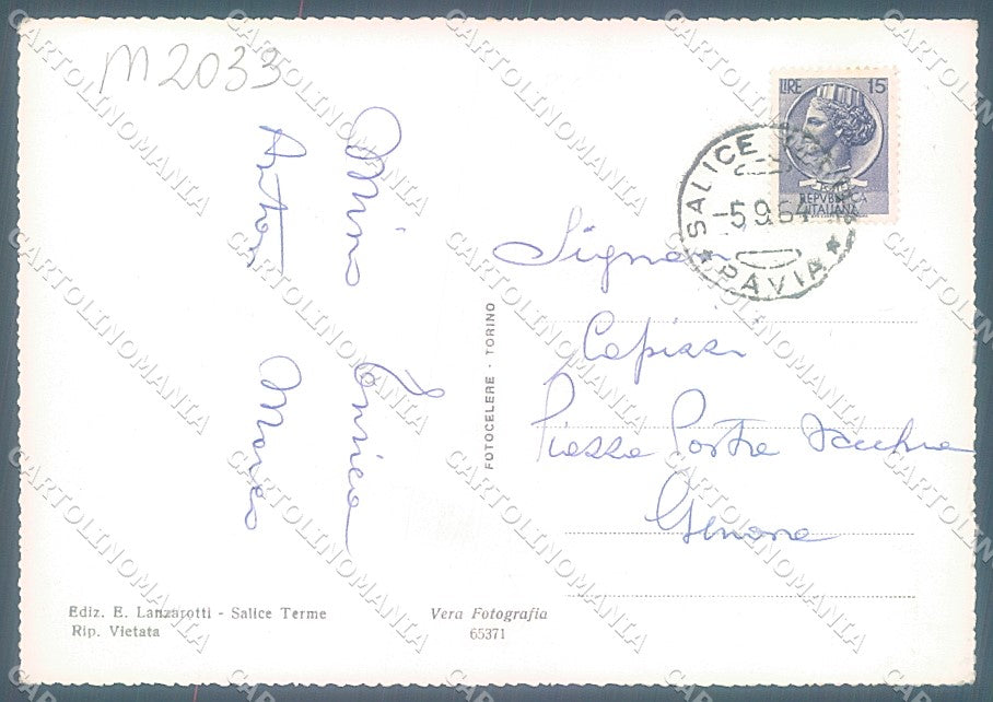Pavia Salice Terme Foto FG cartolina JK6068 – retro