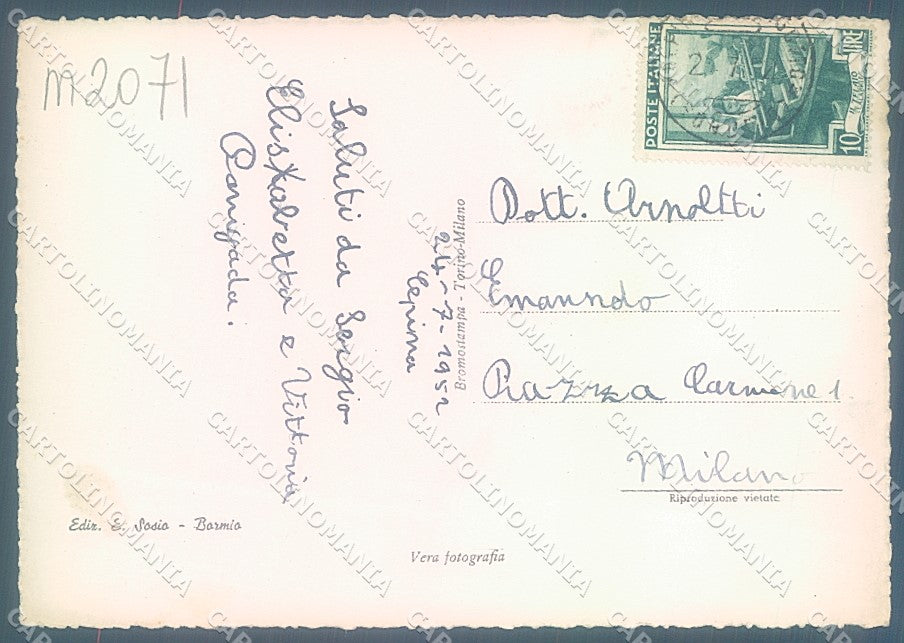 Sondrio Cepina Valdisotto Foto FG cartolina JK6079 – retro