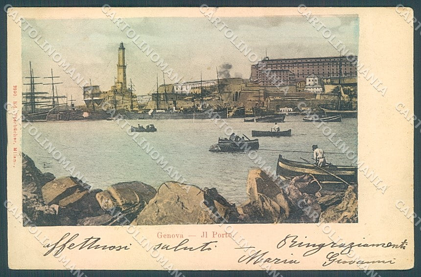 Genova Città Porto Faro STRAPPINO cartolina JK6085 – fronte