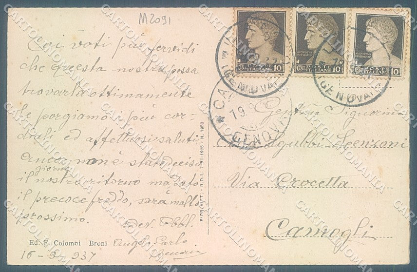 Genova Torriglia cartolina JK6086 – retro