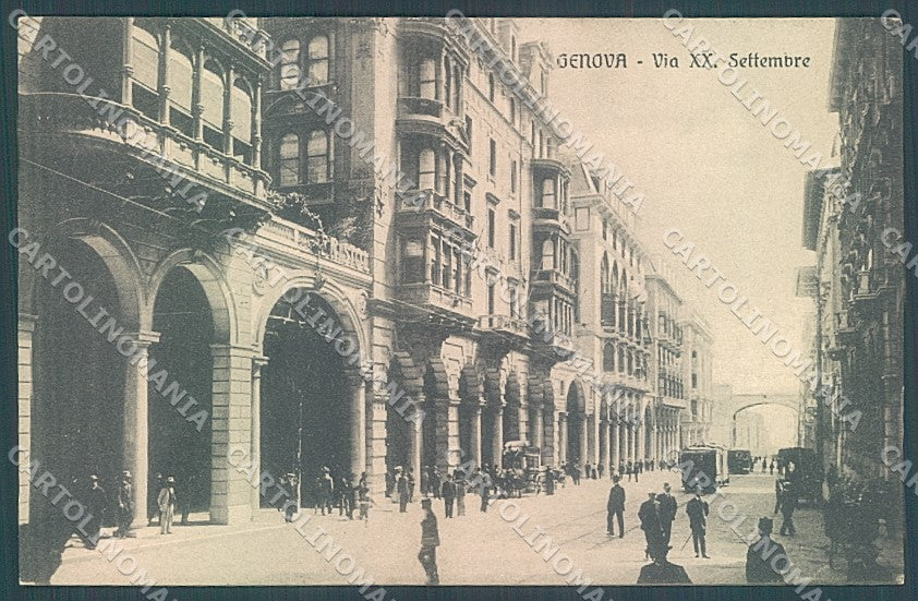 Genova Città Tram Via XX Settembre cartolina JK6087 – fronte