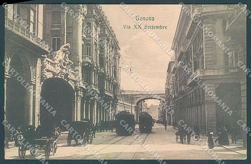 Genova Città Tram Via XX Settembre Modiano 13732 cartolina JK6090 – fronte