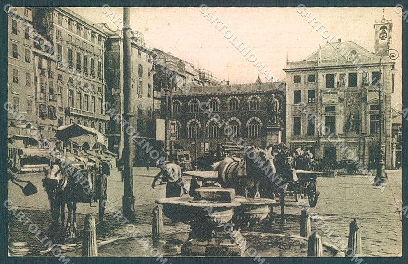 Genova Città Piazza Caricamento Cavalli cartolina JK6101 – fronte