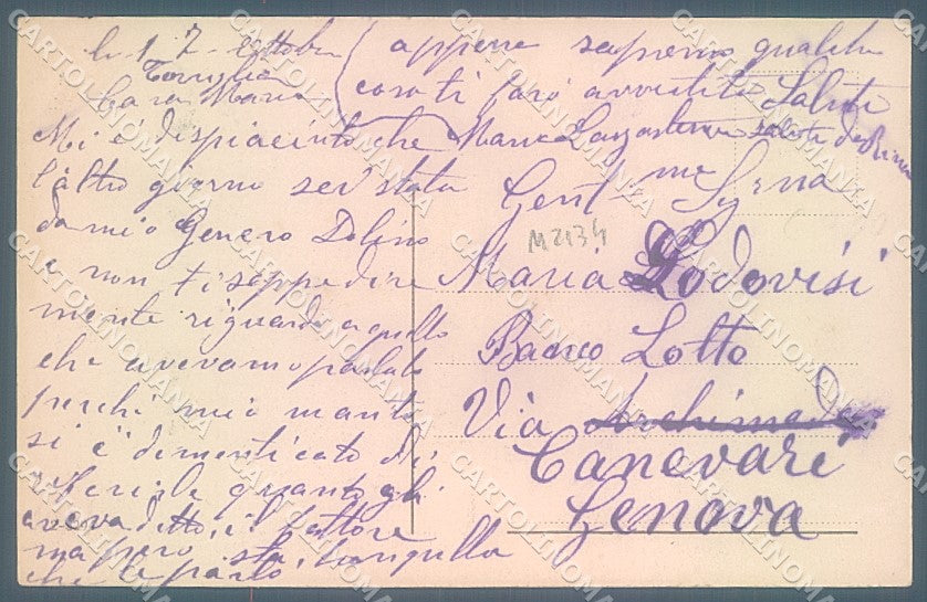 Genova Torriglia saluto da cartolina JK6109 – retro