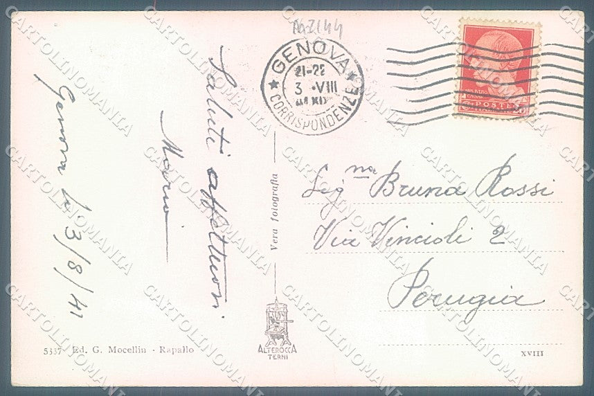 Genova Rapallo Alterocca 5337 Foto cartolina JK6113 – retro