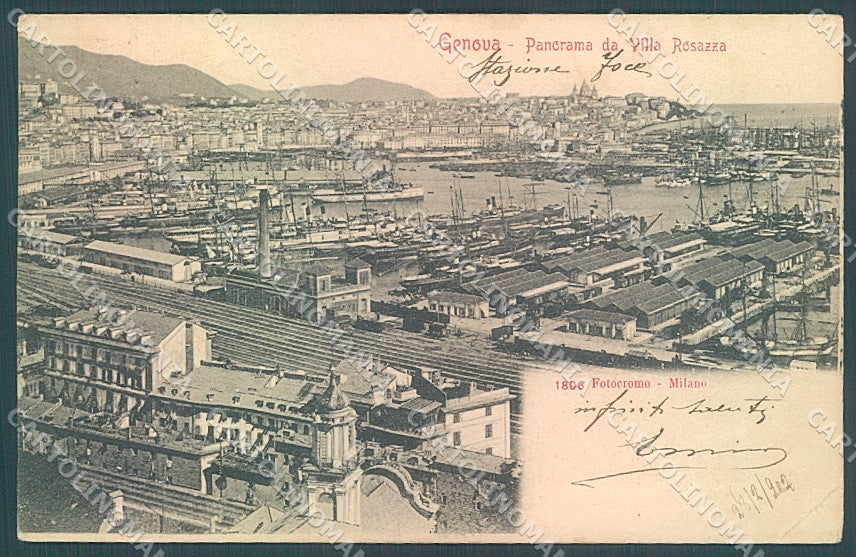Genova Città Porto Fotocromo 1806 PIEGA ANGOLO cartolina JK6115 – fronte