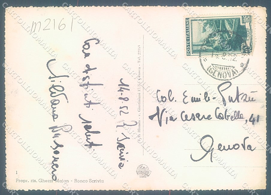 Genova Ronco Scrivia PIEGA ANGOLO Foto FG cartolina JK6123 – retro