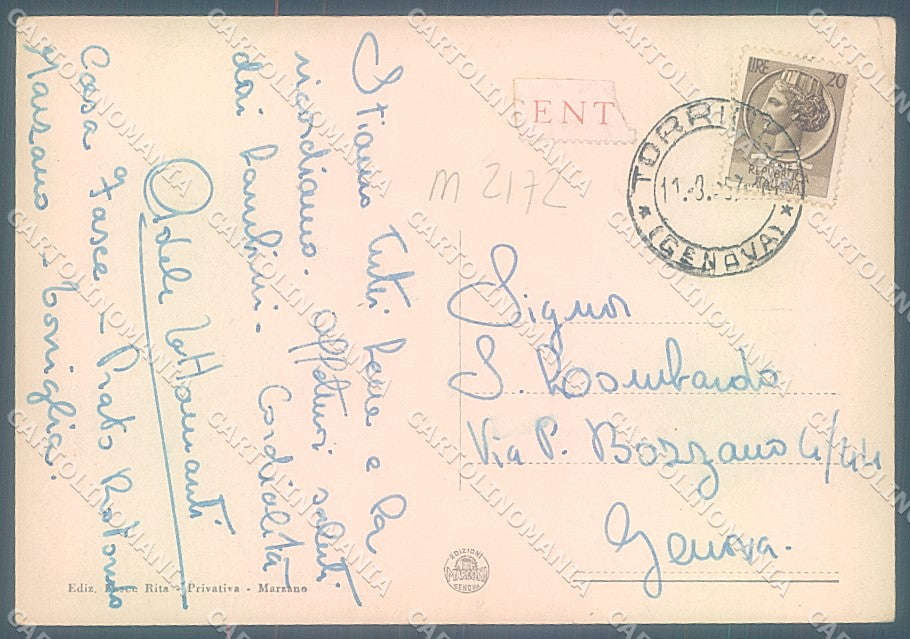 Genova Torriglia Marzano FG cartolina JK6130 – retro