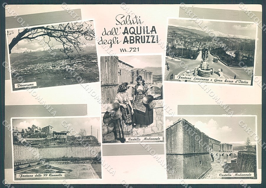 L'Aquila Città Castello saluti da Foto FG cartolina JK6140 – fronte