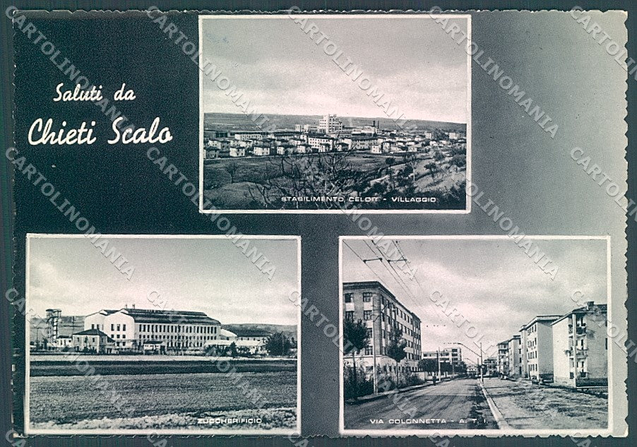 Chieti Città Zuccherificio saluti da PIEGA Foto FG cartolina JK6172 – fronte