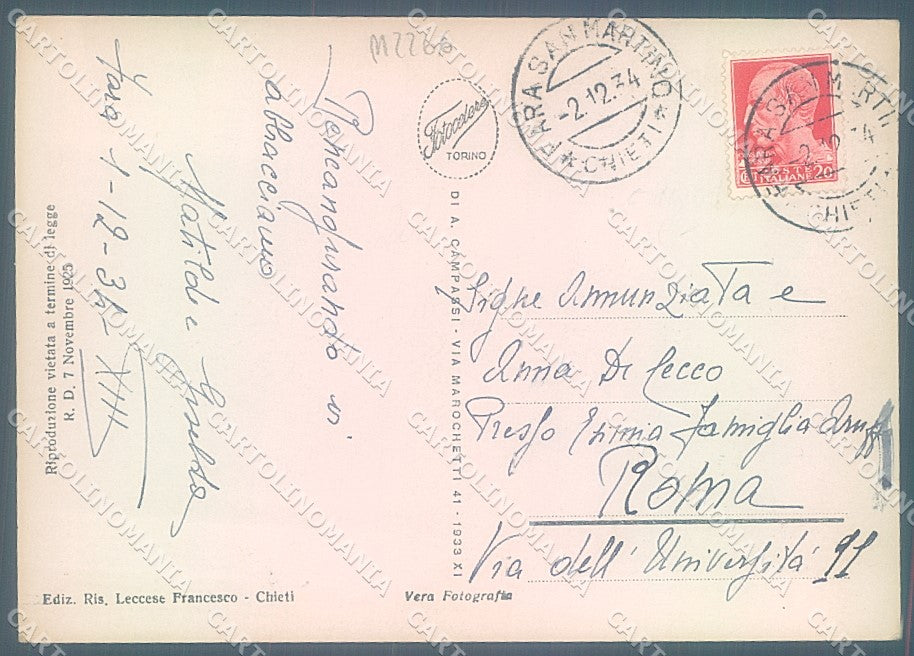 Chieti Città Costumi Foto FG cartolina JK6173 – retro