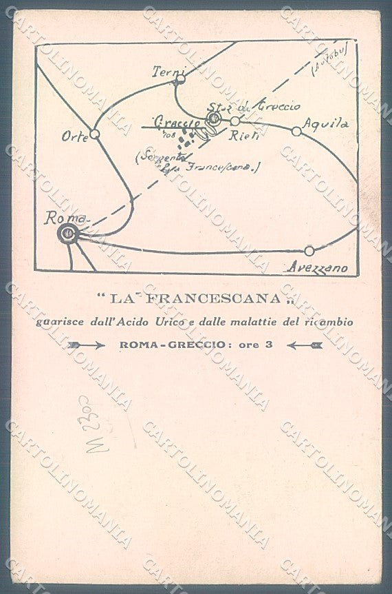 Rieti Greccio La Francescana pubblicitaria Alterocca cartolina JK6188 – retro