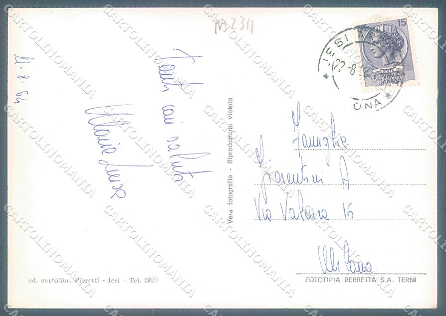 Ancona Iesi Jesi Teatro Pergolesi Piazza Repubblica Foto FG cartolina JK6192 – retro