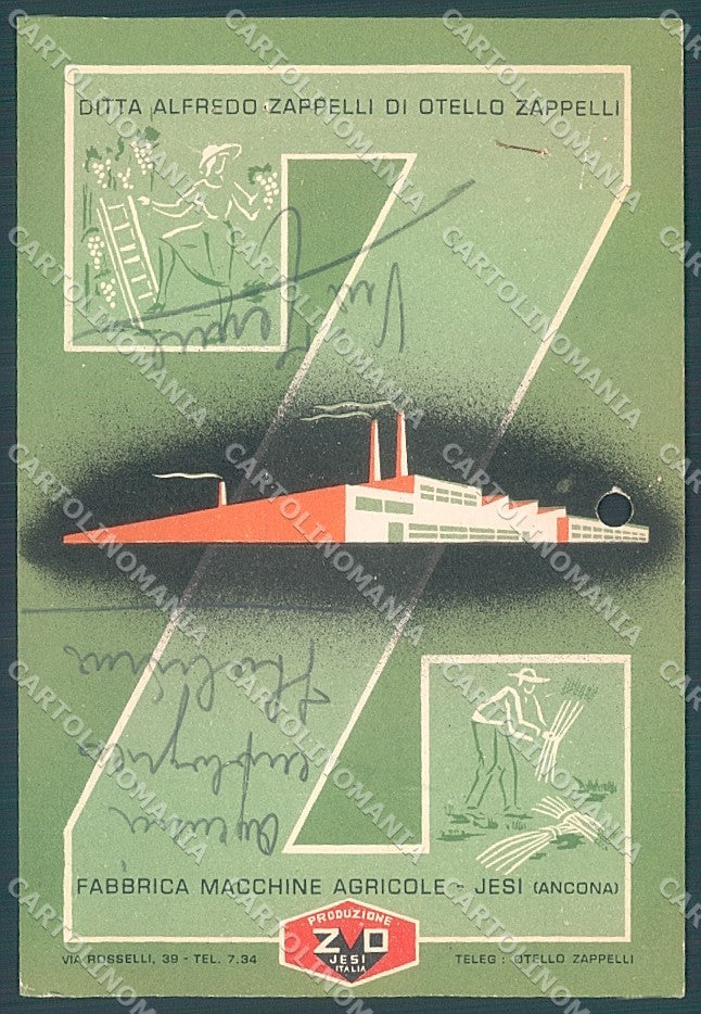 Ancona Iesi Jesi Macchine Agricole pubblicitaria FG cartolina JK6194 – fronte