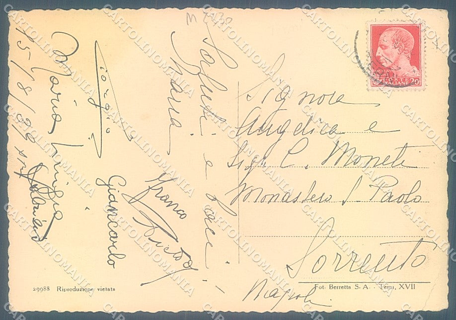 Terni San Gemini Palazzo Vecchio PIEGHINA FG cartolina JK6198 – retro