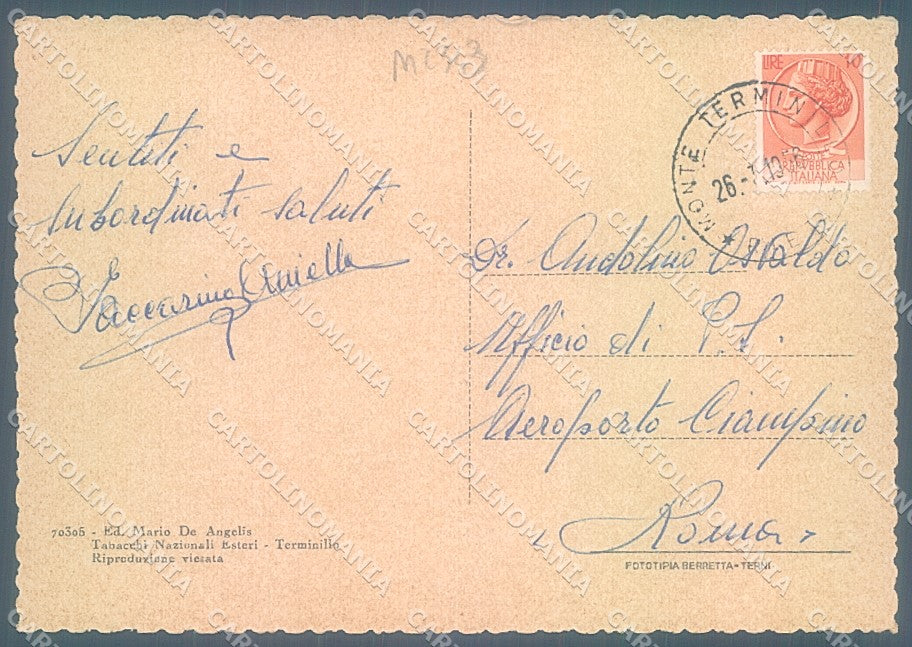 Rieti Città Monte Terminillo FG cartolina JK6205 – retro