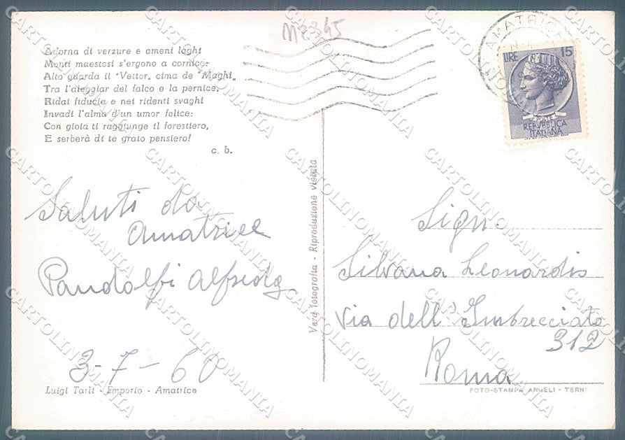 Rieti Amatrice Lago Scandarello Foto FG cartolina JK6206 – retro