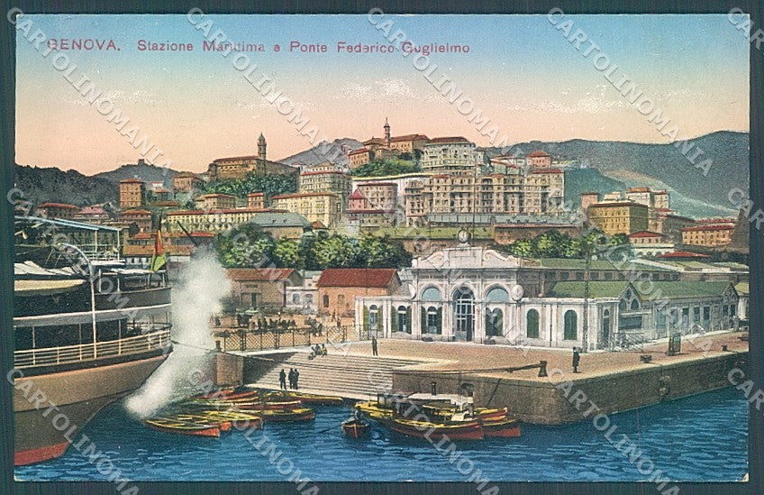 Genova Città Stazione Marittima Ponte Federico Guglielmo cartolina JK6211 – fronte