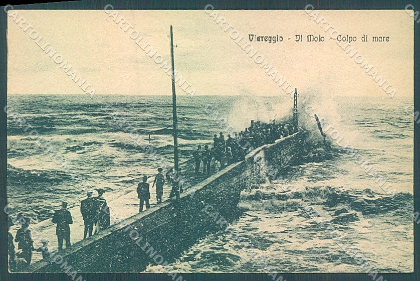 Lucca Viareggio Molo Colpo di Mare Alterocca 46464 cartolina JK6524 – fronte