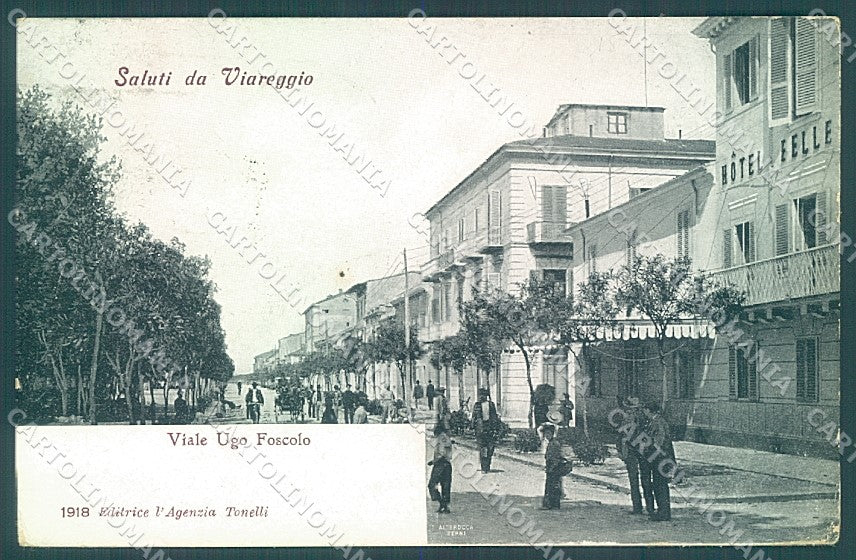 Lucca Viareggio Viale Foscolo saluti da Alterocca 1918 cartolina JK6526 – fronte