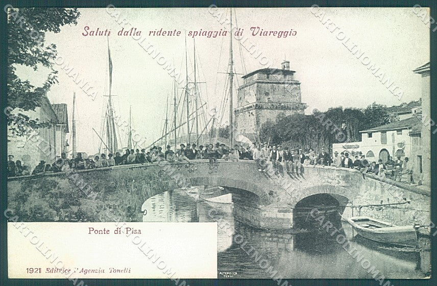 Lucca Viareggio Ponte Pisa saluti da Alterocca 1921 cartolina JK6528 – fronte