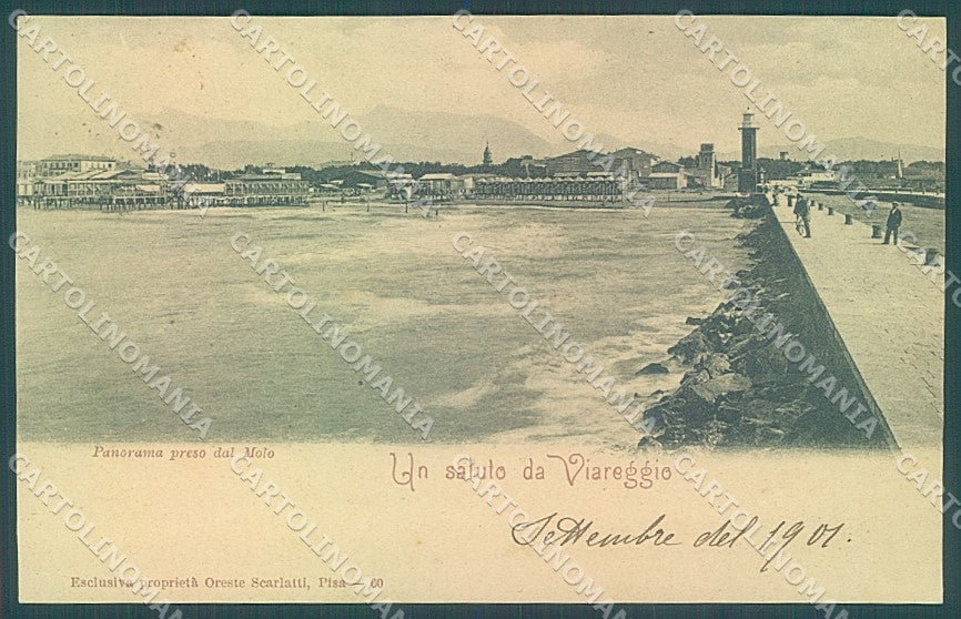 Lucca Viareggio Molo saluto da cartolina JK6544 – fronte