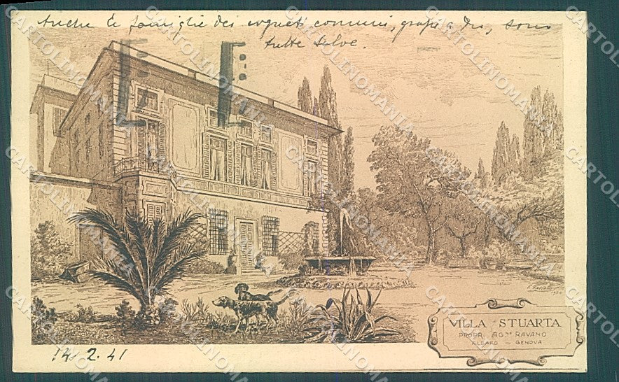 Genova Albaro Villa Stuarta cartolina JK6549 – fronte