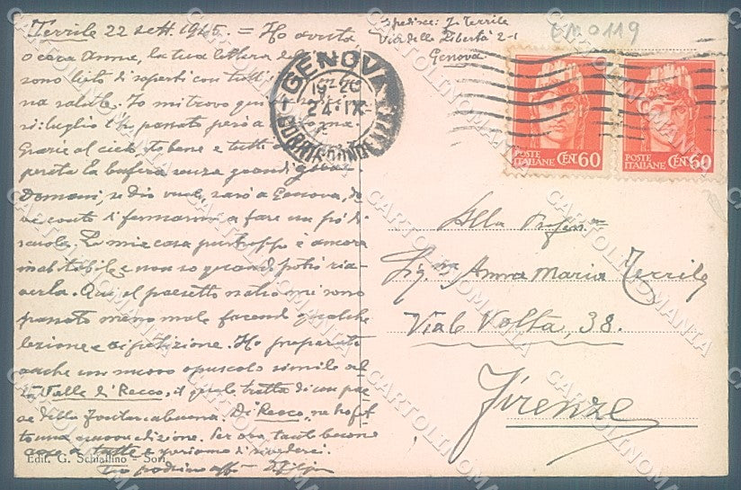 Genova Avegno Testana Panorama cartolina JK6556 – retro