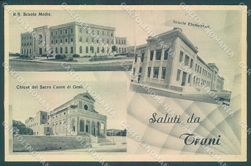 Bari Trani Chiesa Sacro Cuore di Gesù Scuole saluti da cartolina JK6575 – fronte