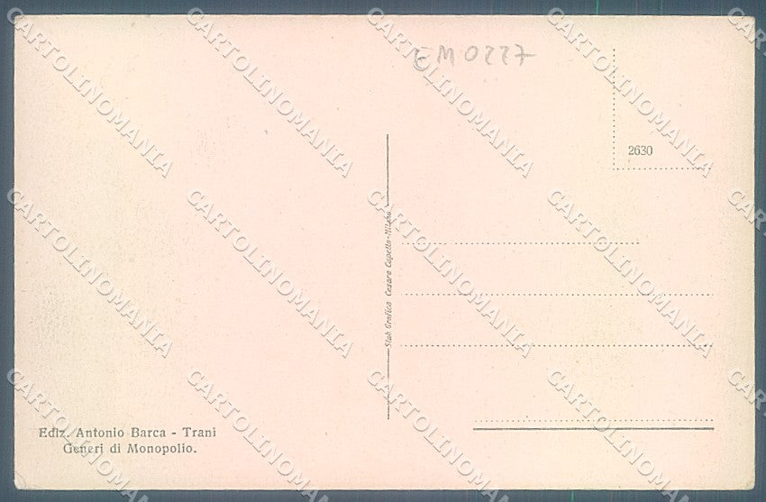 Bari Trani Corso Cavour PIEGHINE cartolina JK6577 – retro