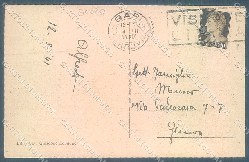 Bari Città Via Vittorio Veneto cartolina JK6580 – retro