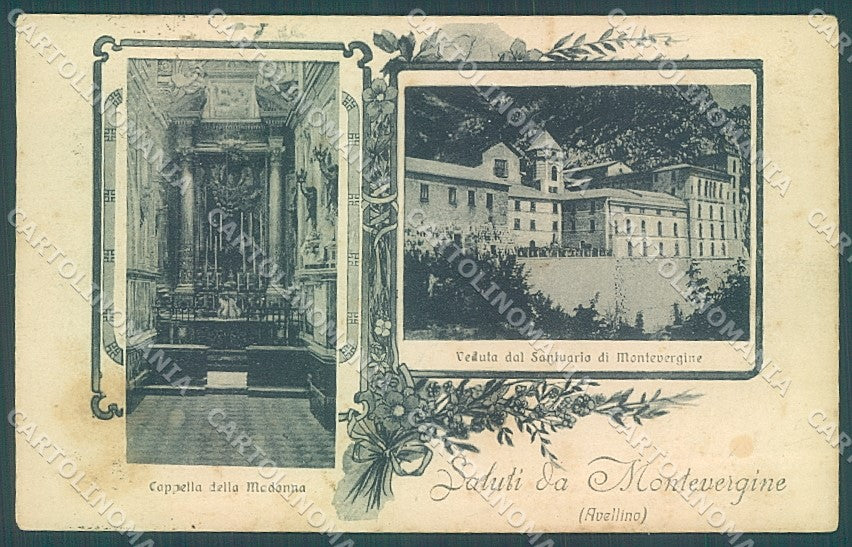 Avellino Montevergine Santuario saluti da PIEGA cartolina JK6584 – fronte