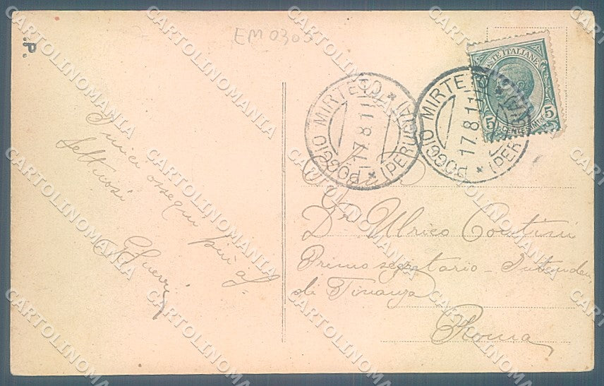 Rieti Poggio Mirteto Chiesa Torre Orologio Porta Farnese cartolina JK6589 – retro