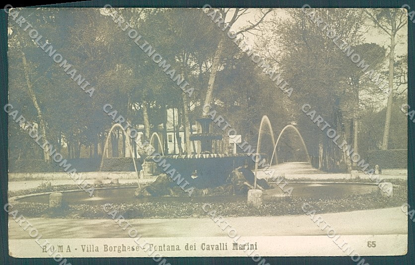 Roma Città Villa Borghese Fontana Cavalli Marini NPG 65 Foto cartolina JK6610 – fronte