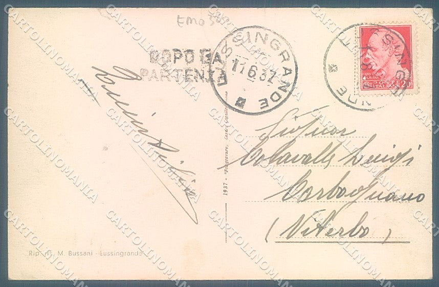 Croazia Croatia Lussingrande Piazza Chiesa STRAPPINO PIEGHINA cartolina JK6617 – retro