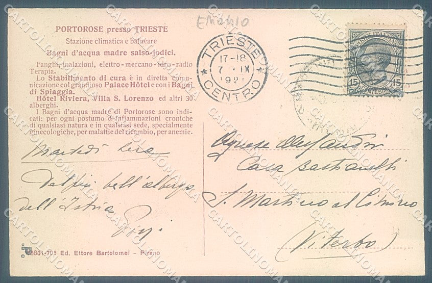 Slovenia Portorose PIEGHINA cartolina JK6628 – retro