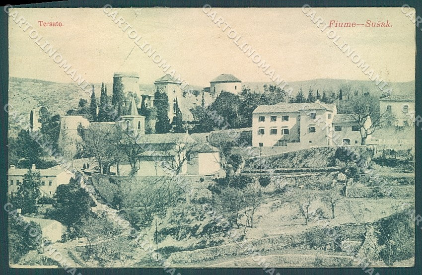 Croazia Croatia Tersato Fiume REINCOLLATA cartolina JK6639 – fronte