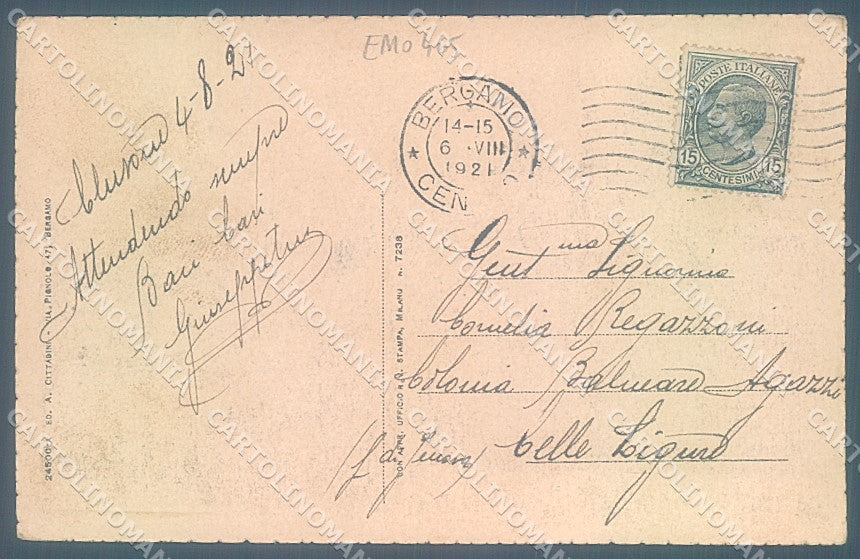 Bergamo Clusone Valle Seriana saluti da cartolina JK6644 – retro