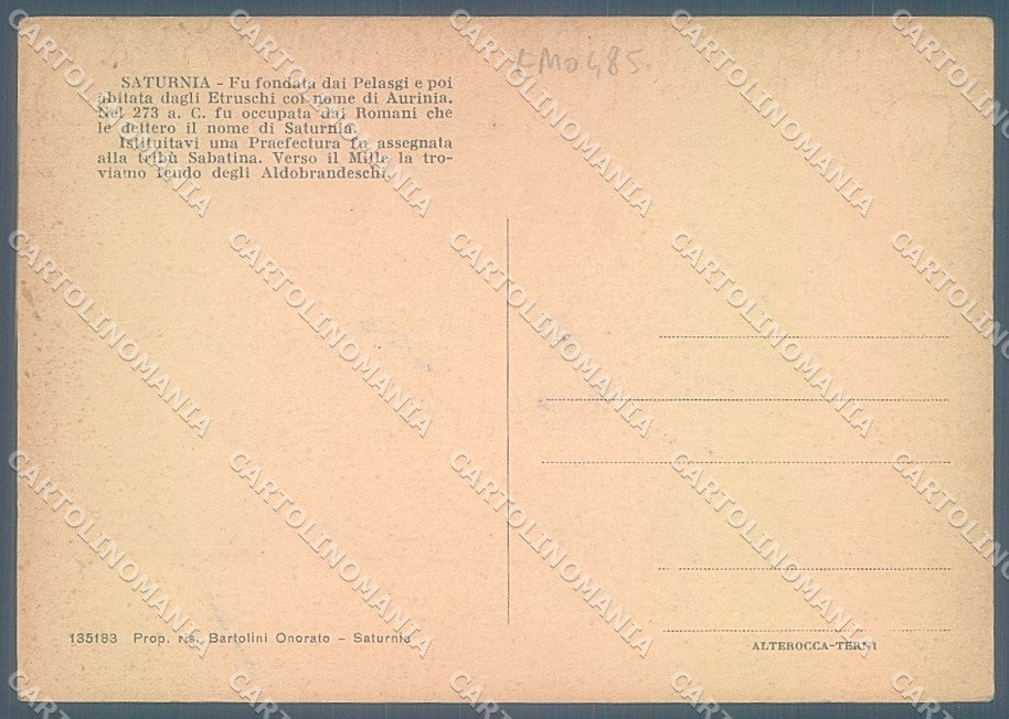 Grosseto Saturnia Piazza Vittorio Veneto Alterocca 135183 FG cartolina JK6647 – retro