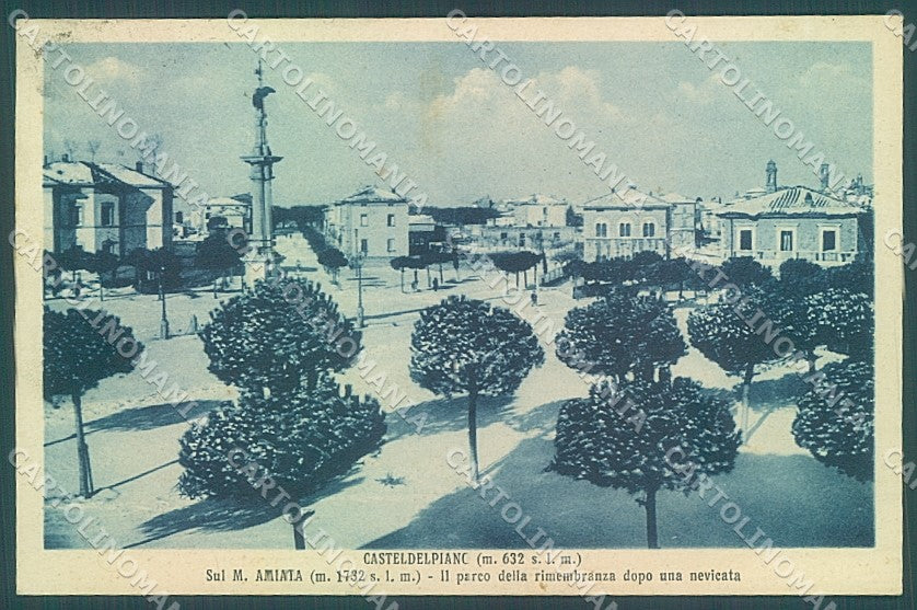Grosseto Casteldelpiano Amiata Parco Rimembranza Nevicata cartolina JK6655 – fronte