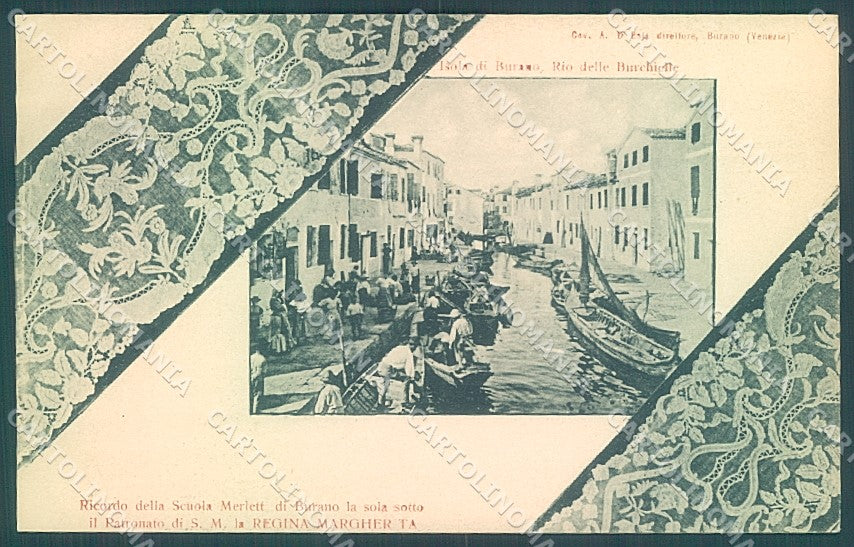Venezia Burano Merletti Scuola Rio Burchielle cartolina JK6660 – fronte