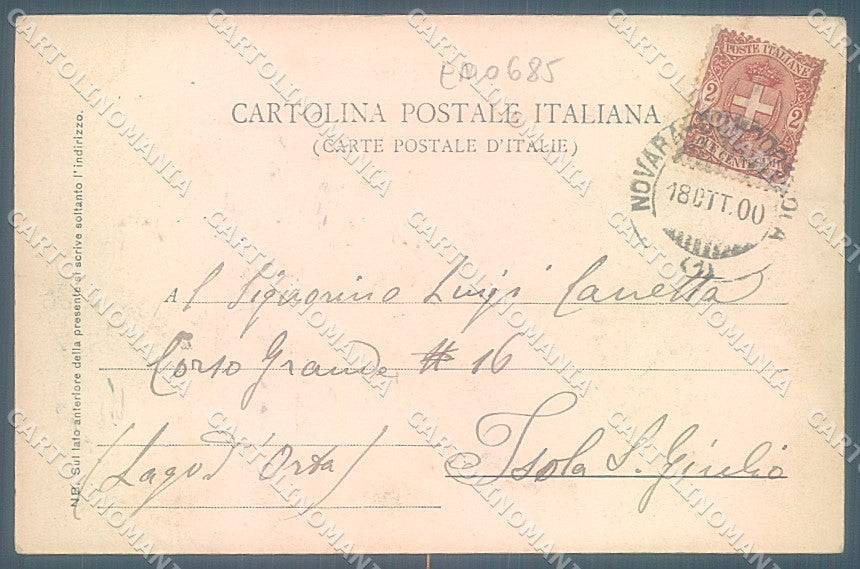 Novara Gozzano Castello Lago Orta ABRASA cartolina JK6691 – retro