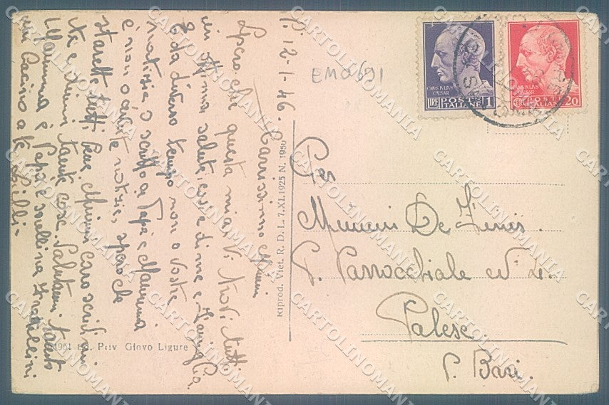 Savona Giovo Ligure Albergo PIEGHINA cartolina JK6693 – retro
