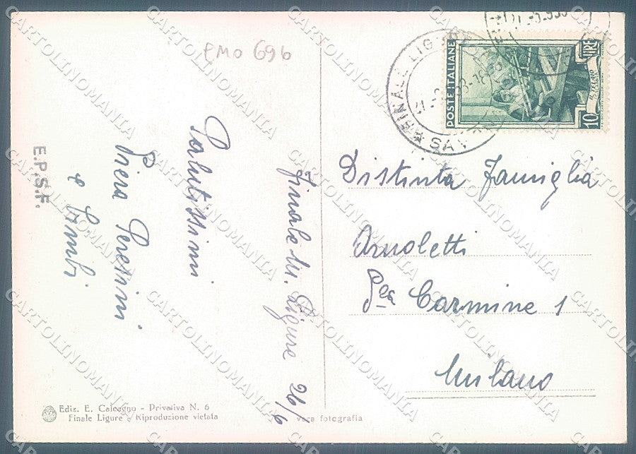 Savona Finale Ligure Via San Pietro Auto Brunner Foto FG cartolina JK6698 – retro