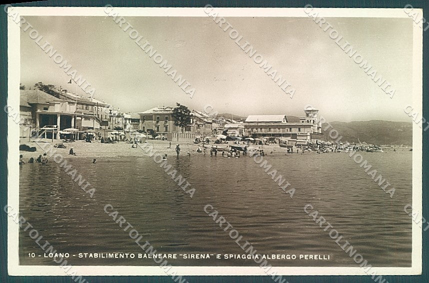Savona Loano Spiaggia Stabilimento Serena Albergo Perelli Foto cartolina JK6701 – fronte