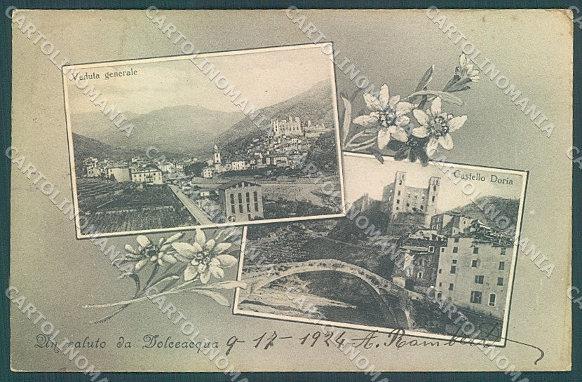 Imperia Dolceacqua Castello Doria saluto da cartolina JK6705 – fronte
