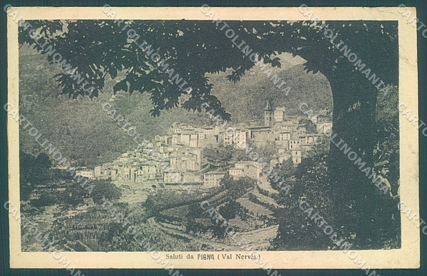 Imperia Pigna Val Nervia PIEGA cartolina JK6707 – fronte