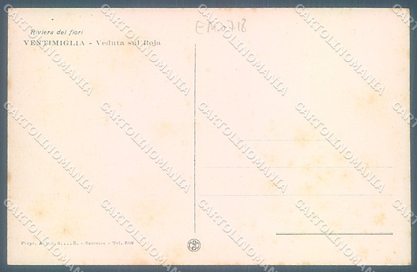 Imperia Ventimiglia Veduta sul Roja cartolina JK6709 – retro